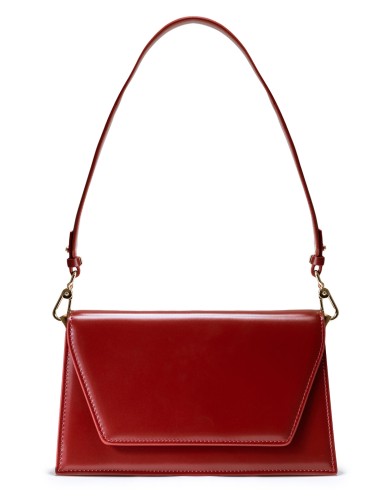 Красная кожаная маленькая женская сумка