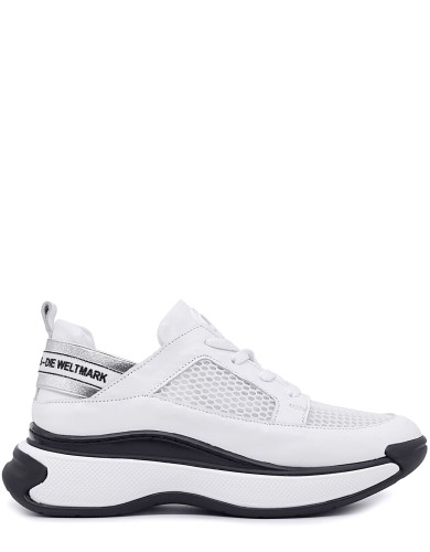 Білі шкіряні літні кросівки