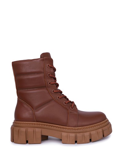 Коричневые кожаные демисезонные ботинки