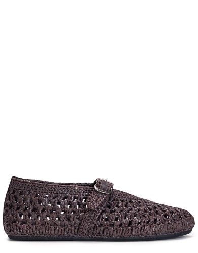 Коричневі  шкіряні  літні  балетки літні