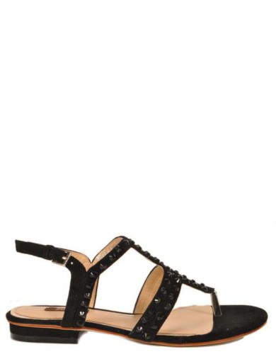 Черные замшевые летние босоножки 