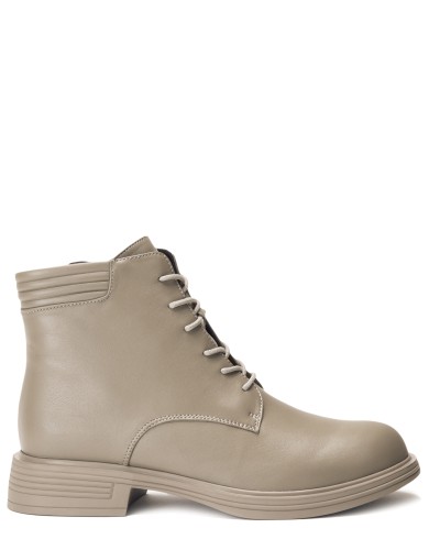 Хаки кожаные демисезонные ботинки 