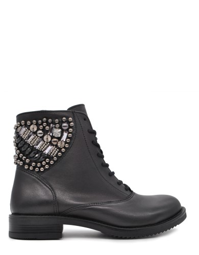 Черные кожаные демисезонные ботинки 