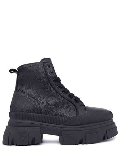 Чорні шкіряні демісезонні черевики