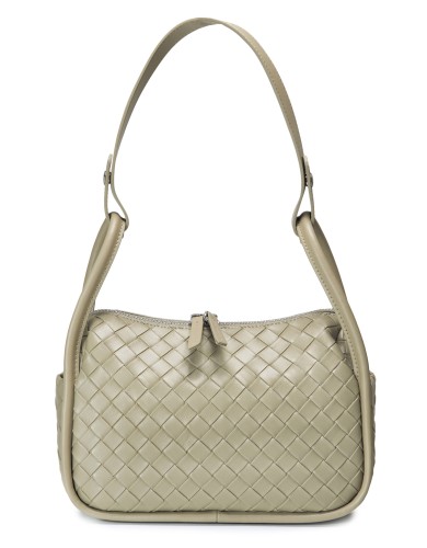 Зеленая кожаная средняя женская сумка