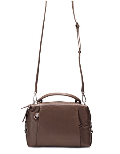 Коричнева шкіряна середня жіноча сумка