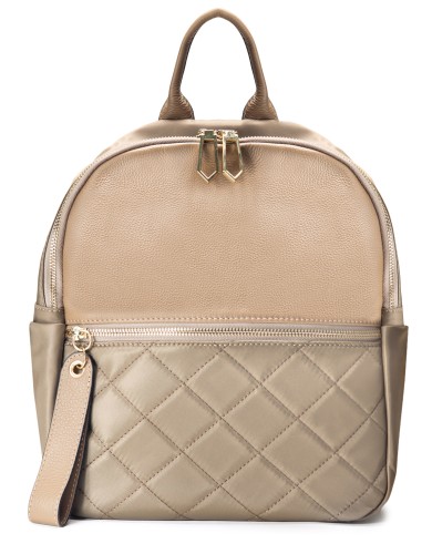 Бежевый кожаный рюкзак