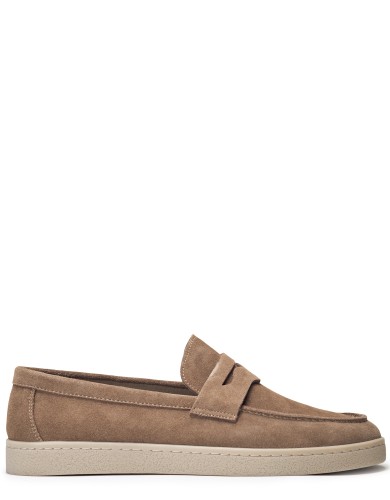 Коричневі  замшеві  демісезонні лофери