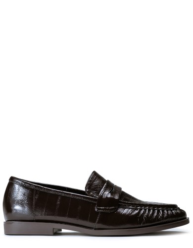 Коричневі  лакові  демісезонні лофери