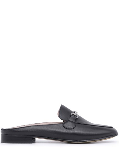 Черные кожаные мюли