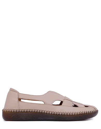 Бежевi шкіряні літні  туфлі