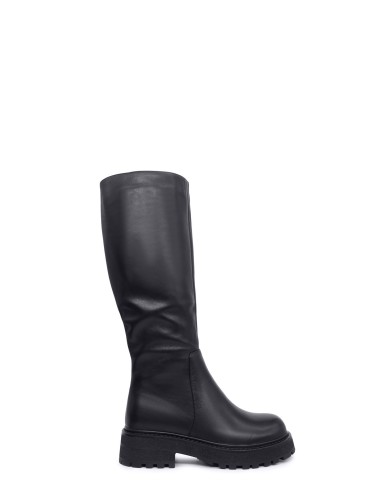 Чорні  шкіряні зимові чоботи