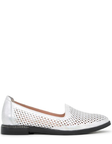 Білі шкіряні літні  балетки літні