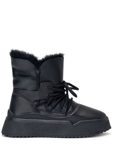 Чорні шкіряні уггі