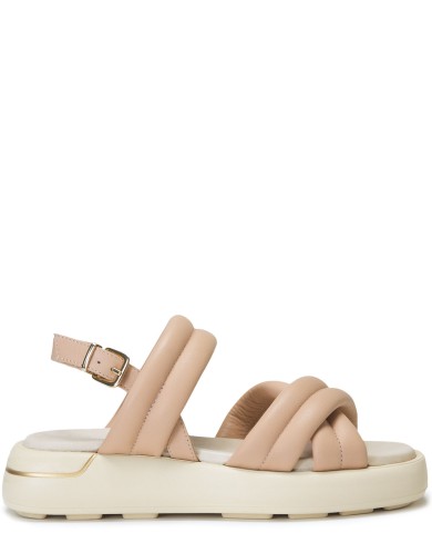 Бежеві шкіряні  сандалі