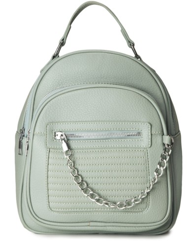 Зеленый кожаный «эко» рюкзак