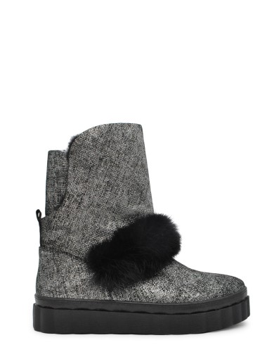 Срібні шкіряні уггі