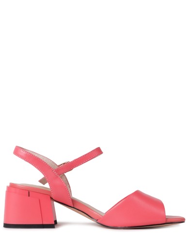 Красные кожаные летние босоножки