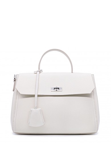 Белая кожаная средняя сумка