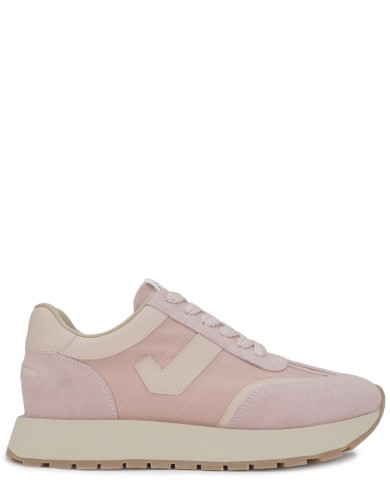 Розоовые кожаные демисезонные  кроссовки 