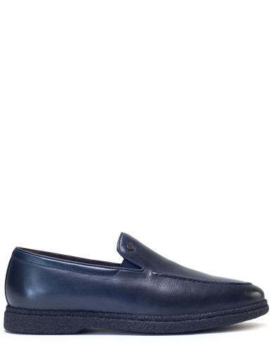 Сині шкіряні  лофери демісезонні