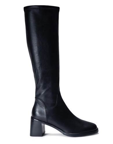 Чорні шкіряні демісезонні чоботи