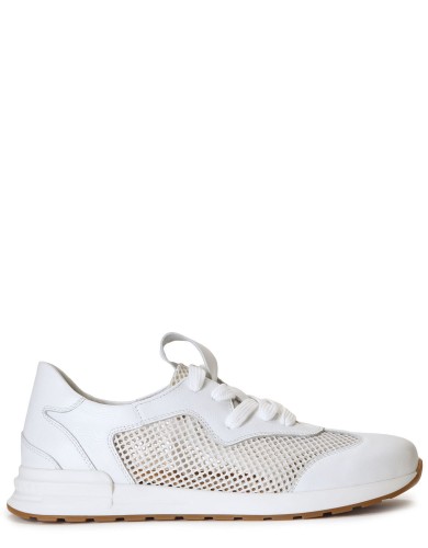 Білі шкіряні літні кросівки