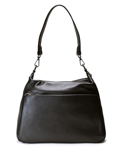 Черная кожаная большая женская сумка