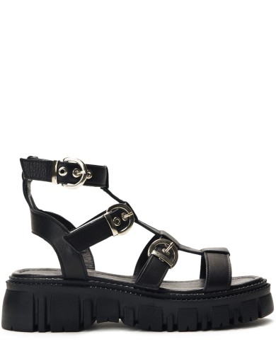 Чорні шкіряні  сандалі