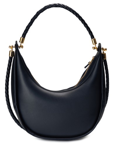 Черная кожаная средняя женская сумка