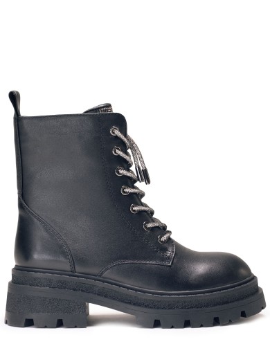 Чорні шкіряні черевики жіночі шкіряні