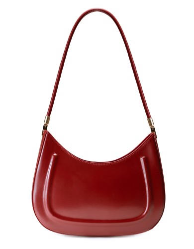 Красная кожаная средняя женская сумка