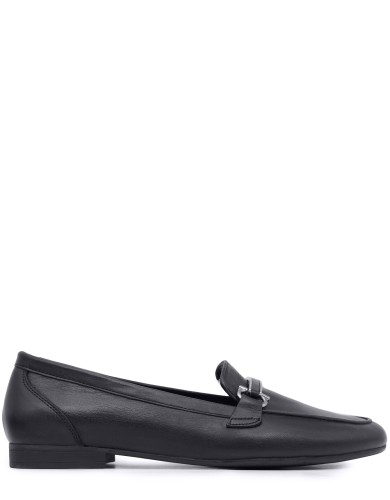 Черные кожаные демисезонные  лоферы