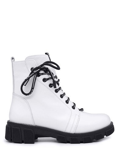 Белые кожаные демисезонные ботинки 