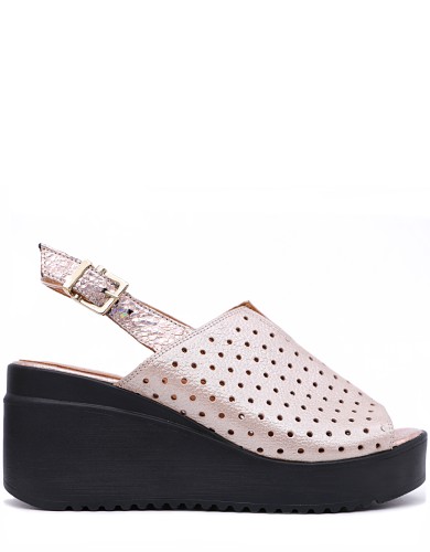 Розоовые кожаные летние босоножки 