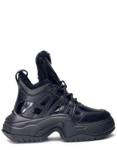 Чорні  платформі черевики на