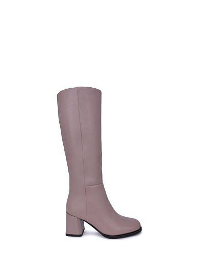 Бежевi шкіряні зимові чоботи 