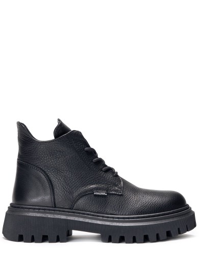 Черные кожаные демисезонные ботинки 