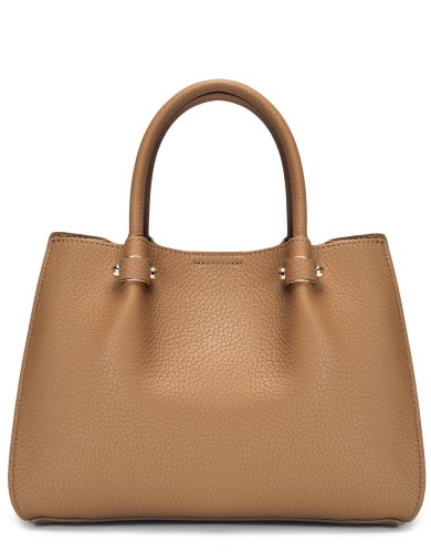 Коричневая кожаная средняя женская сумка