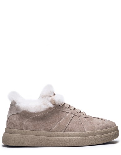 Бежевi замшеві  зимові кеди