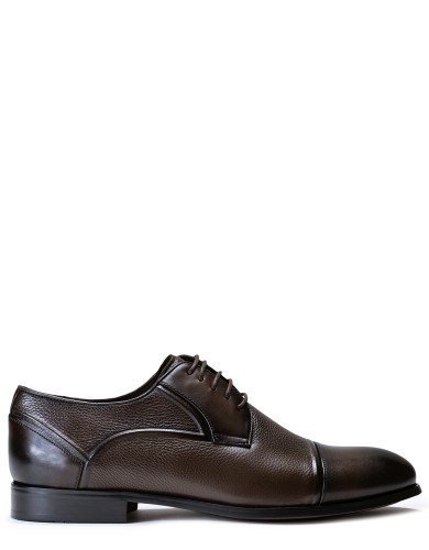 Коричневые кожаные демисезонные туфли