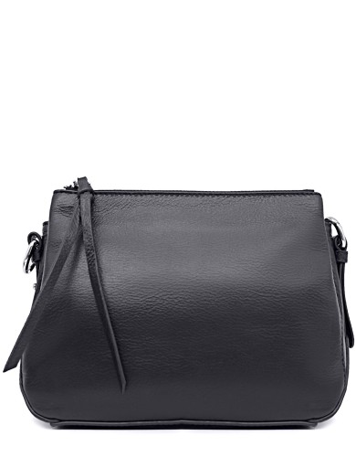 Чорна шкіряна маленька сумка