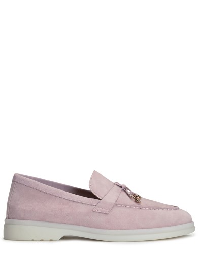 Рожеві  замшеві  демісезонні лофери