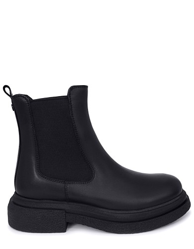 Черные кожаные демисезонные ботинки 