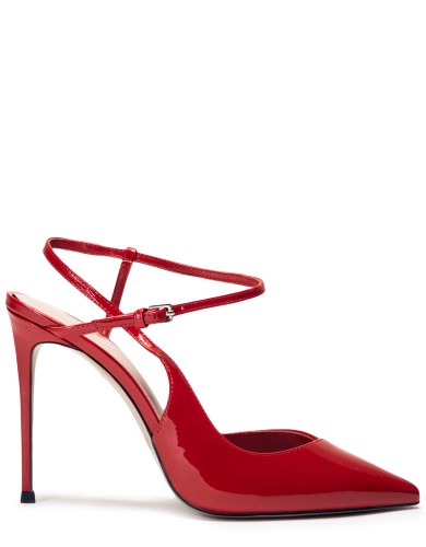 Червоні  лакові  літні  туфлі на підборі