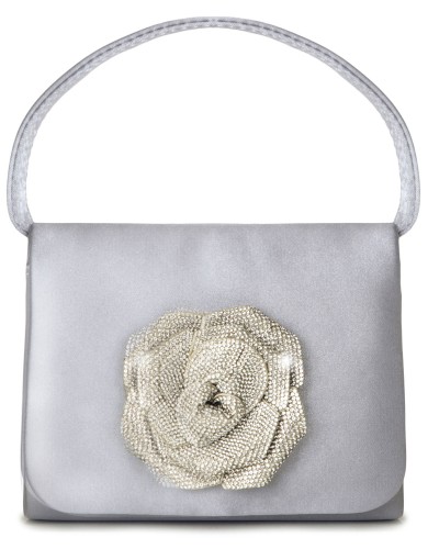 Серебряная текстильная маленькая женская сумка