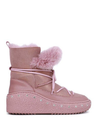 Рожеві шкіряні уггі