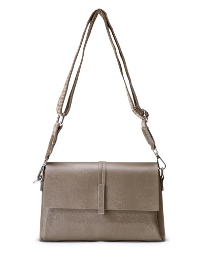 Хаки кожаная маленькая женская сумка